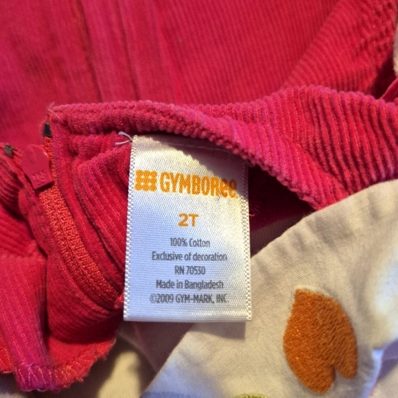 Gymboree girls size 2T pink corduroy pinnie with Peter Pan bodysuit & hat - Picture 3 of 9